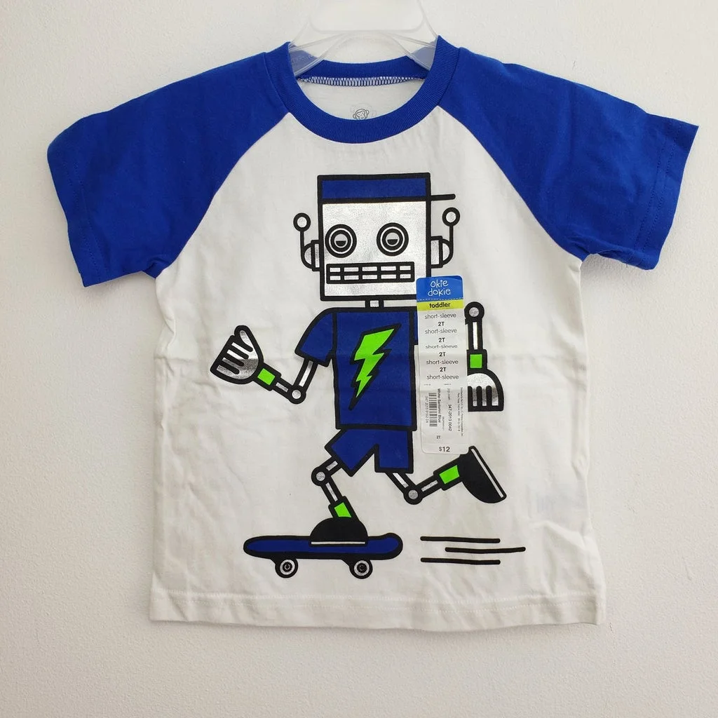 NEW ROBOT T-shirt Tee Toddler Boys Size 2T
